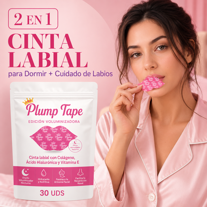 Plump Tape - cinta labial voluminizadora 2 en 1 para dormir, con colágeno, ácido hialurónico y vitamina E, 30 unidades
