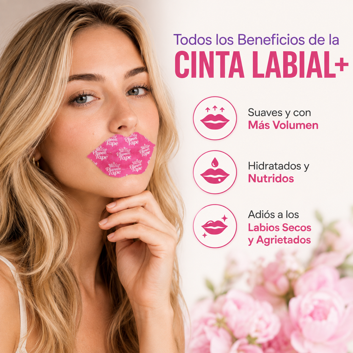 Plump Tape - beneficios de la cinta labial voluminizadora: labios más suaves, hidratados y con más volumen visible